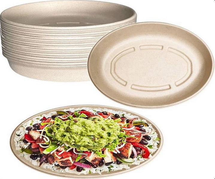 sugarcane bagasse disposable oval bowl