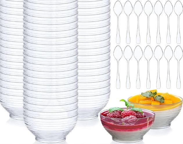 transparent disposable bowl