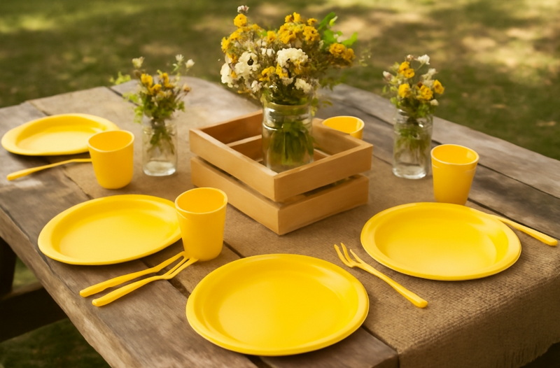 How To Style Your Table with Yellow Disposable Tableware?