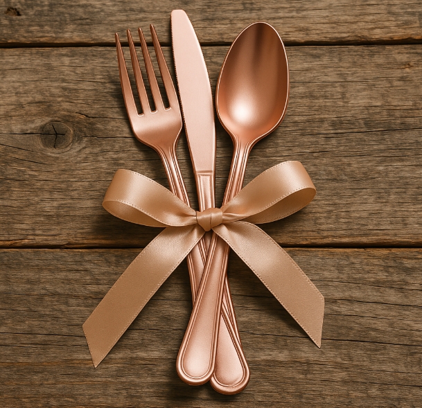 Is Rose Gold Disposable Cutlery Suitable for Weddings And Parties?