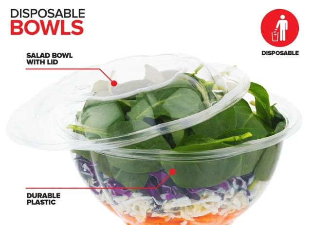 disposable salad bowl with dressing 1