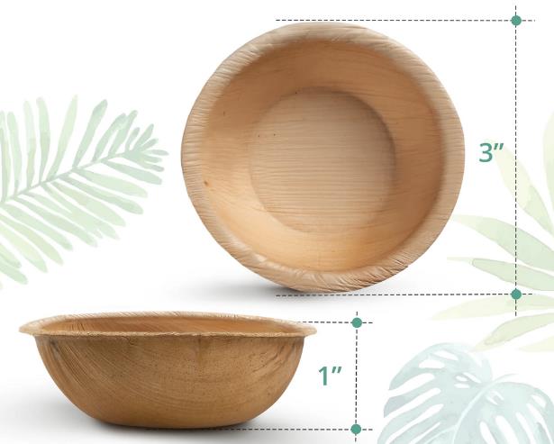 palm leaf slanted disposable bowl
