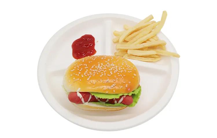 9 Inch 3 Compartment Round Plate