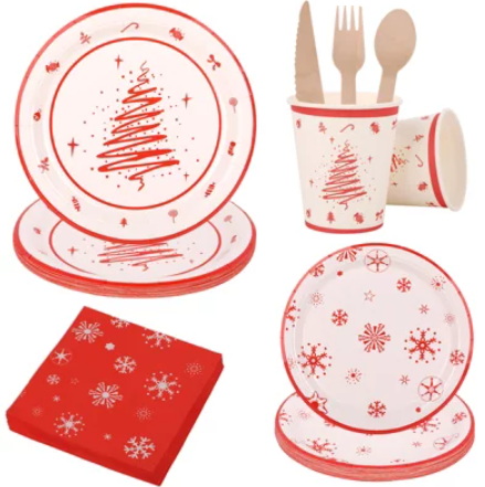 Disposable Tableware Sets for Christmas Parties_3