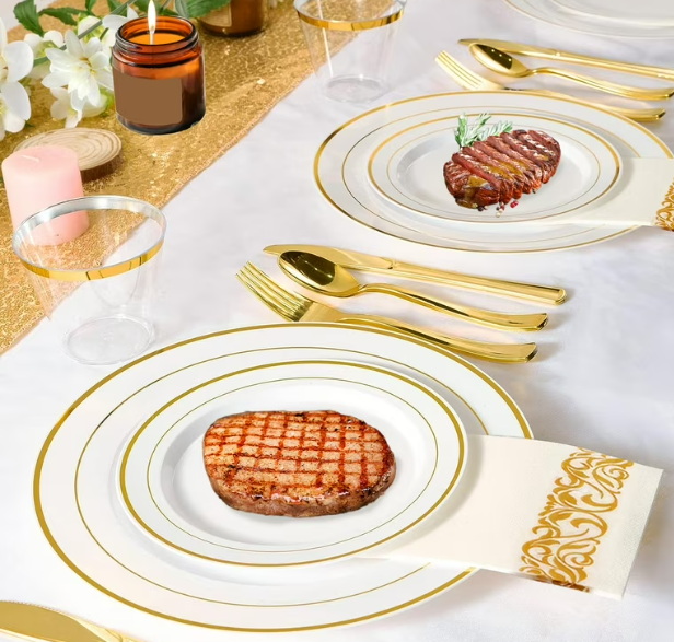 What Occasions Are Ideal for Using Gold Disposable Plates And Cutlery?