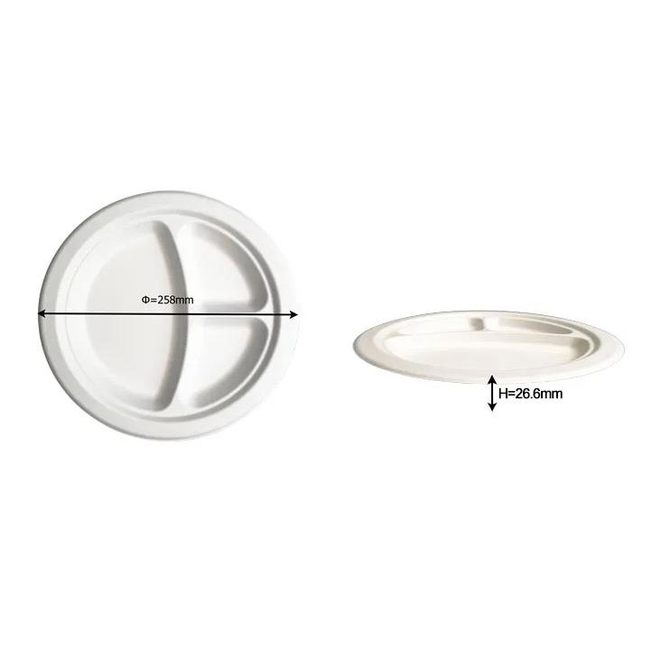 10 Inch 3 Compartment Round Plate