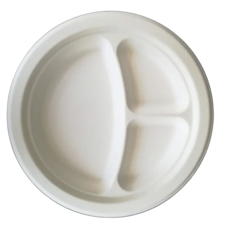 9 Inch 3 Compartment Round Plate