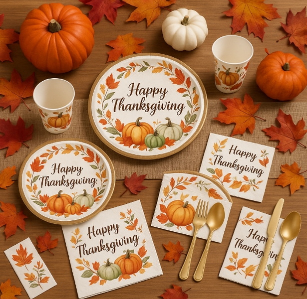 Thanksgiving Paper Plates Set