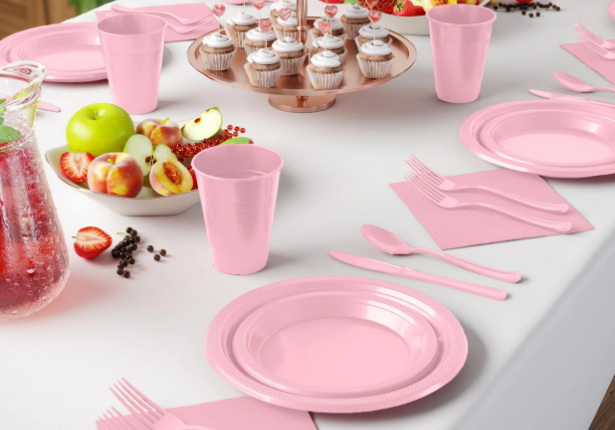 Pink Disposable Tableware_3