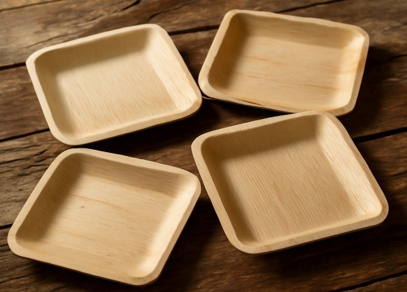 Natural Square Palm Plates