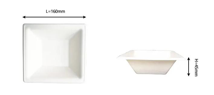 6 Inch Square Bowl size
