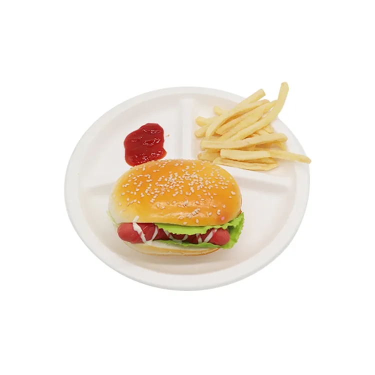 9 Inch 3 Compartment Round Plate