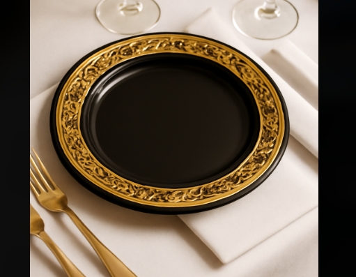 What Makes A Round Black Disposable Plate Look Luxurious?