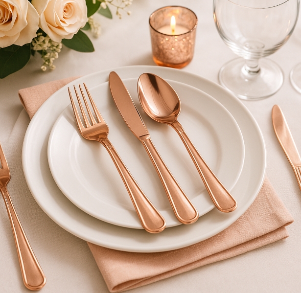 Rose Gold Wedding Cutlery